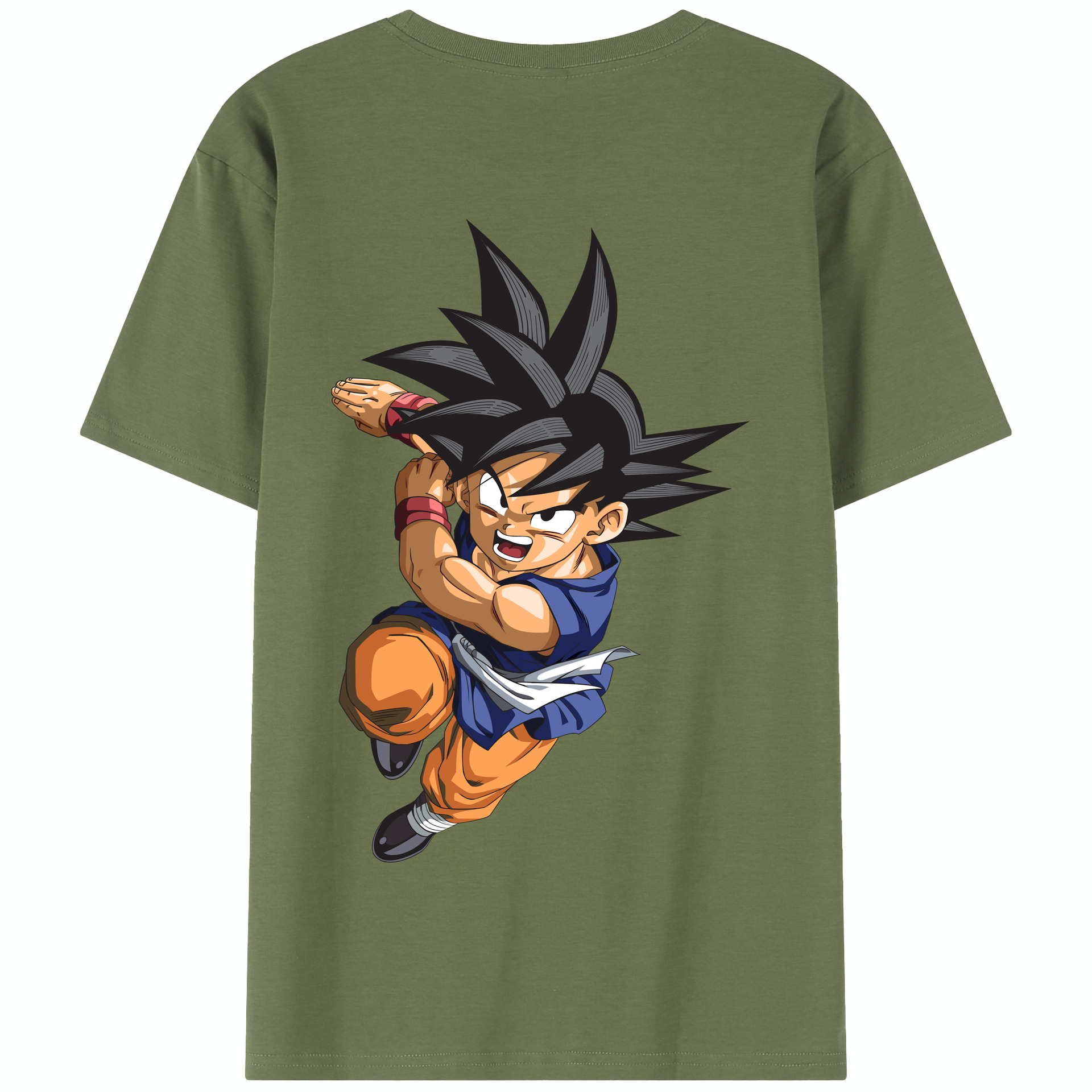 （画像用） ドラゴンボール 孫悟空（そん ごくう）Son Goku カカロット DRAGON BALL Kakarotto 綿100％半袖Tシャツ（背面プリント）